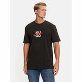 Double Logo Print Black T-Shirt