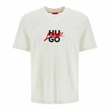 Double Logo Print White T-Shirt