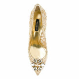 Charmant Lace Bellucci 90mm Gold Pumps