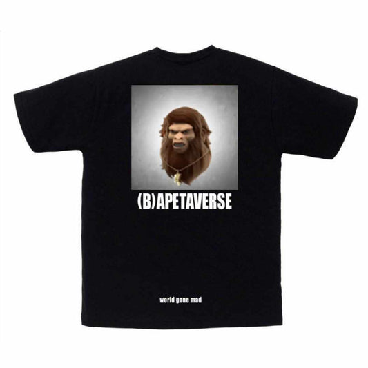 (B)apetaverse Brown Ape Black T-Shirt