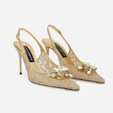 Taormina Gold Slingback Pumps