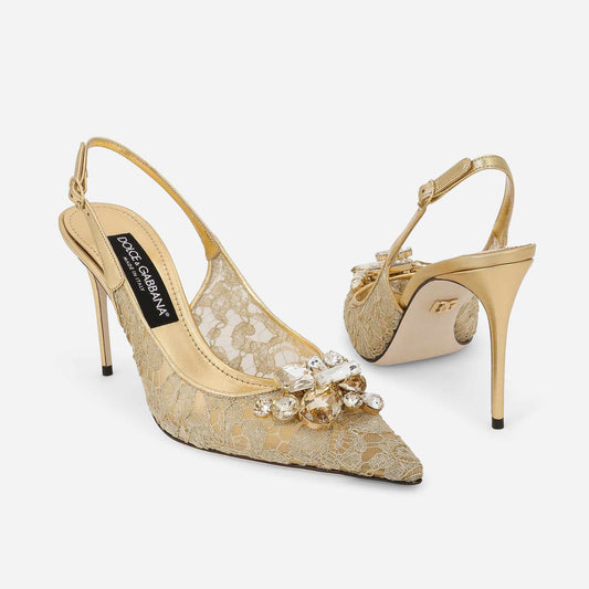 Taormina Gold Slingback Pumps