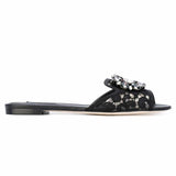 Crystal Embellished Black Slides