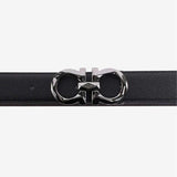 Faceted Gancini Black Reversible Belt