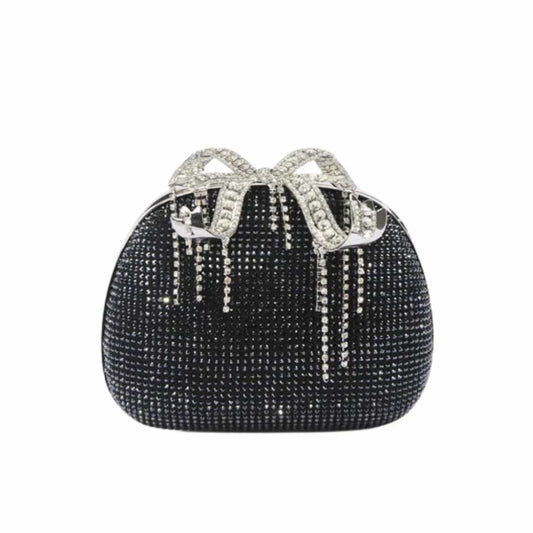 Rhinestone Black Clutch Bag