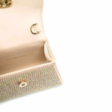 Bow Champagne Rhinestone Micro Bag