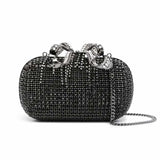 Chainmail Rhinestone Black Clutch Bag