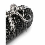 Chainmail Rhinestone Black Clutch Bag