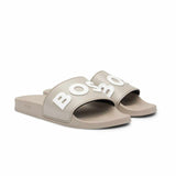 Logo Print Cream Slides