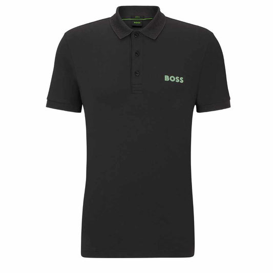 Pop-Up Logo Black Polo-Shirt