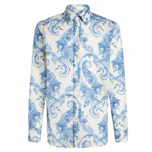 Paisley Print Light Blue Shirt