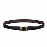 Gold Buckle Tank Grained Black/Brown 3cm Reversible Belt
