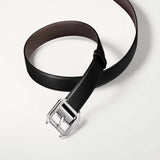 Silver Buckle Santos 3.5cm Black/Brown Reversible Belt