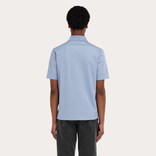 Jacquard Pocket Detail Blue Polo-Shirt