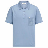 Jacquard Pocket Detail Blue Polo-Shirt