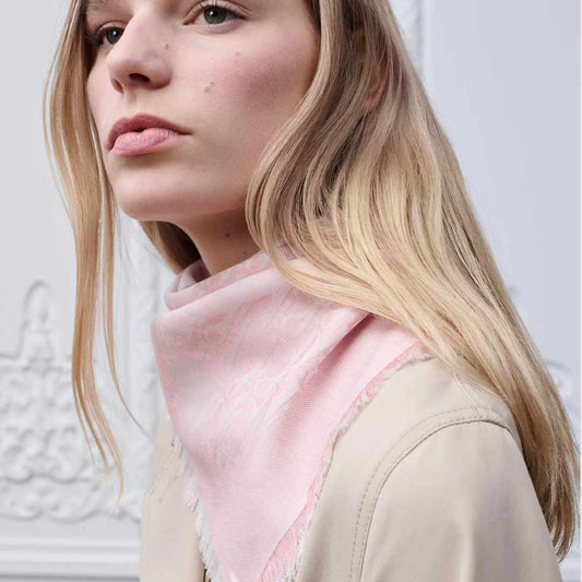 Jacquard Infini Pink Silk Shawl