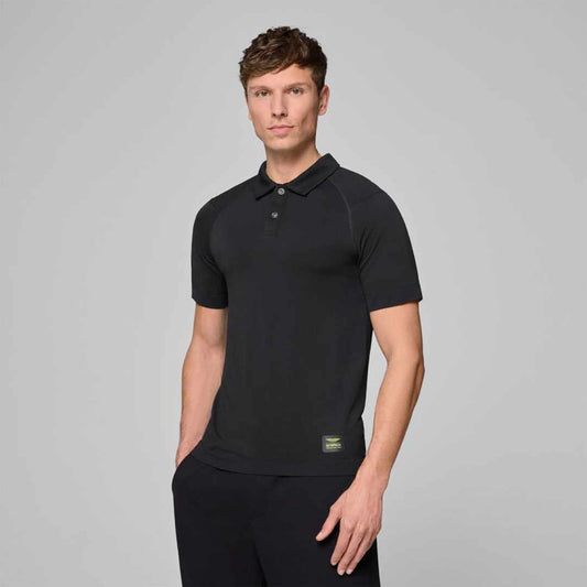 Tech Seamless Black Polo-Shirt