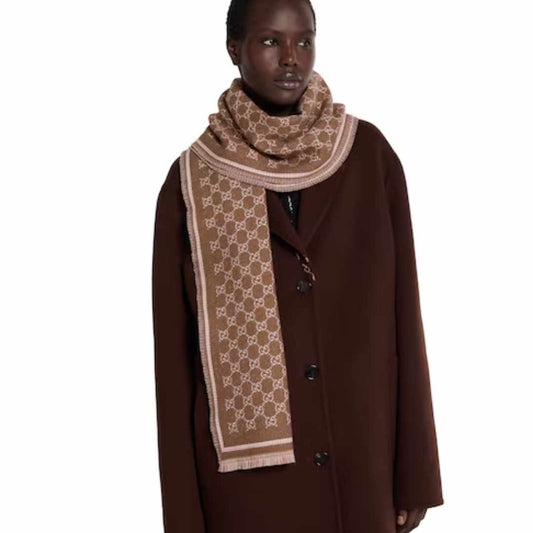GG Wool Brown Scarf