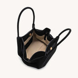 Hana Medium Faux Suede Black Tote Bag