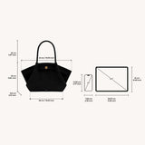 Hana Medium Faux Suede Black Tote Bag