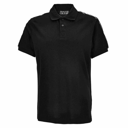 Logo Shoulder Black Polo-Shirt