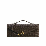 Celeste Woven Textured Dark Brown Handle Bag