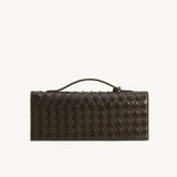 Celeste Woven Textured Dark Brown Handle Bag