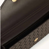 Celeste Woven Textured Dark Brown Handle Bag