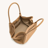 Hana Medium Leather Latte Brown Tote Bag