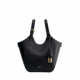Ines Padlock Black Tote Bag