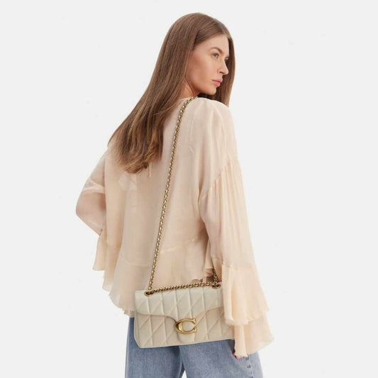 Tabby 26 Quilted Chalk Shoulder Bag