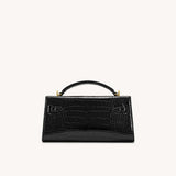 Noor Top Black Croc Handle Bag