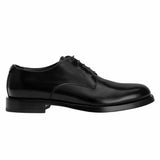 Brushed Leather Black Derby Shoes
