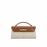 Noor Top Brown Canvas Handle Bag