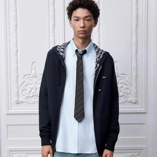 Oblique Trio Black Silk Tie