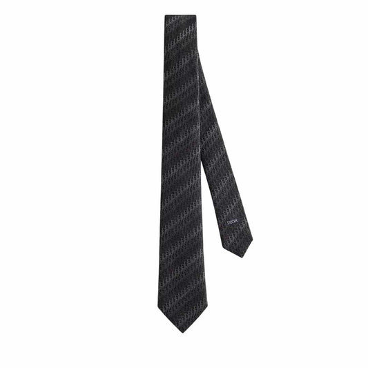Oblique Trio Black Silk Tie