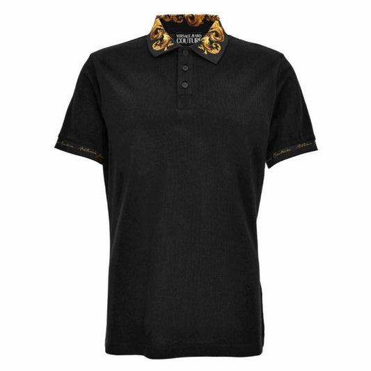 Baroque Collar Black Polo-Shirt