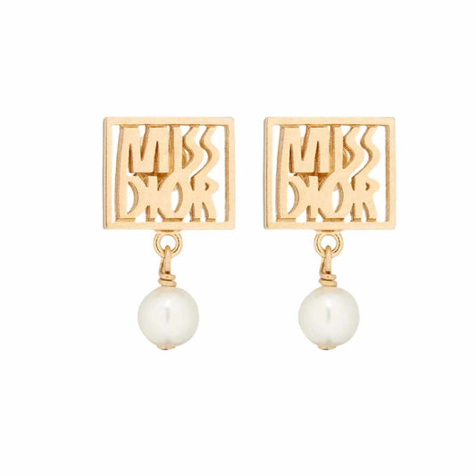 Miss Dior White Resin Pearls Earrings