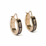 Enamel Hoop Black Earrings