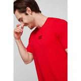 Squared Logo Embroidered Red T-Shirt