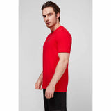 Squared Logo Embroidered Red T-Shirt