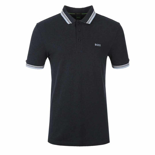 Light Blue Collar Black Polo-Shirt