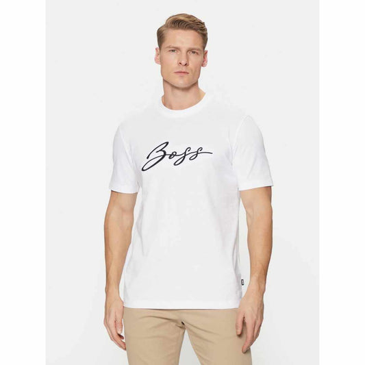 Logo Signature Print White T-Shirt