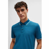 Logo Embossed Blue Polo-Shirt