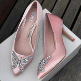 Emilia Blush Satin Pumps