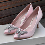 Emilia Blush Satin Pumps