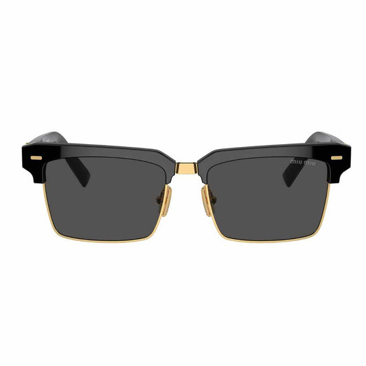 Logo Plaque Square Black Sunglasses