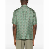 Fendi All-Over Print Green Short-Sleeve Shirt