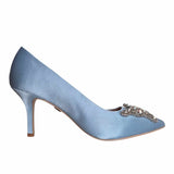 Emilia Powder Blue Satin Pumps