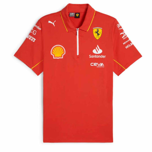 Scuderia 2024 Team Zip-Up Red Polo-Shirt